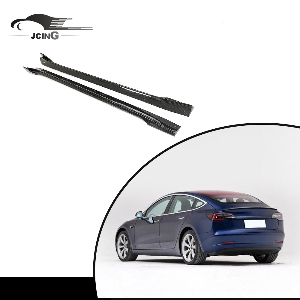 Заводские боковые юбки из углеродного волокна, автомобильный обвес для Tesla модели 3 18-20