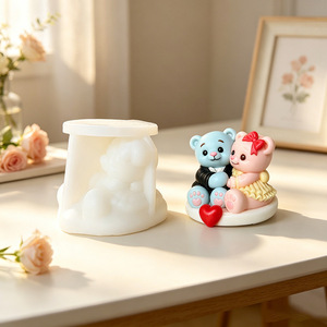 <span class=keywords><strong>Stampo</strong></span> in silicone a forma di <span class=keywords><strong>orsetto</strong></span> per candele aromatiche, gesso e decorazioni, ideale per la creazione di ornamenti e torte fai da te - Collezione Early Riser - Product Image 2