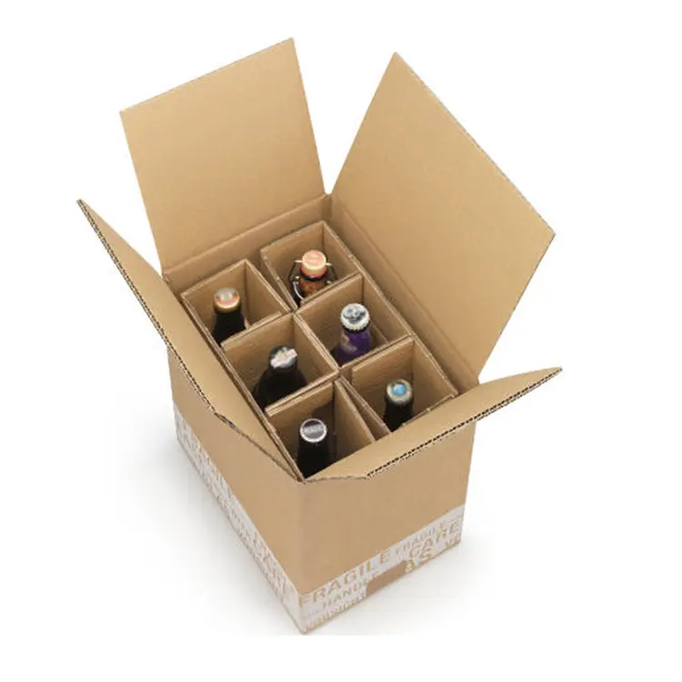 Atacado 6 garrafas vinho tinto embalagem caixa de papelão impresso personalizado uísque cerveja enrolado