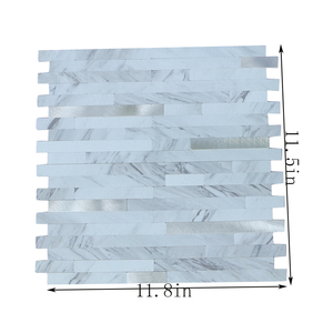Long Strip <strong>White</strong> Marble <strong>Stick</strong> <strong>on</strong> Wall Peel and <strong>Stick</strong> Wall <strong>Tile</strong> Easy DIY Waterproof for Kitchen Backsplash Mosaic <strong>Tiles</strong> - Product Image 3