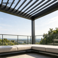 Pergola bioclimatique motorisée en aluminium avec toit à lames orientables, revêtement poudré, certifiée CE UKCA, pour villa, jardin, extérieur, été