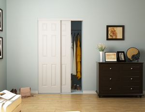 Hiện Đại Trắng Bypass trượt <span class=keywords><strong>Closet</strong></span> cửa với bao gồm thép phần cứng Kit - Product Image 4