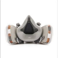 Masque de sécurité certifié CE, masque à gaz à double cartouche en caoutchouc de haute qualité pour la peinture, la pulvérisation, demi-masque respiratoire réutilisable