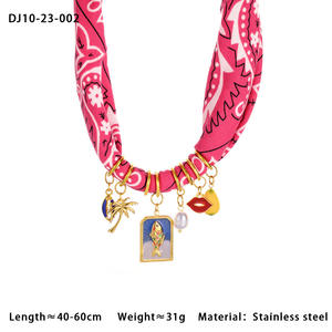 トレンドのスカーフ風ネックレス、オーシャンスタイルの316Lステンレススチール製、18Kゴールドメッキ、防水、エレガントなジュエリーアクセサリー - Product Image 6