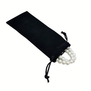 8*18cm Long <b>Black</b> <b>Velvet</b> Pouch Long Pile Flocking <b>Fabric</b> Tool Bag Cosmetics Storage Jewelry Bag - Product Image 5