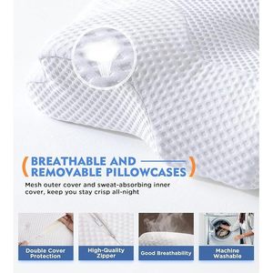 OEM Private Label OrtoMed Orthopedic Cervical <b>Memory</b> <b>Foam</b> Pillow 2 In 1 Ergonomic Sleeping Support Pillow - Product Image 6