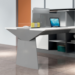 Modern High Quality White and Grey Office Furniture <strong>Corner</strong> Staff Desk with Storage Small Compact Modular <strong>Workstation</strong> - Product Image 6