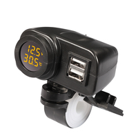 Nouveau Voltmètre de Guidon Étanche IP65 avec Chargeur USB QC3.0 et Adaptateur Double USB pour Moto, Certifié CE/RoHS, Garantie 18 Mois