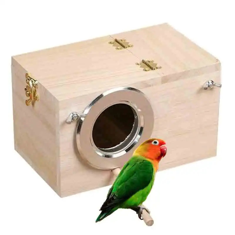 Kathson Parakeet Nest Box Budgie Nesting House Cockatiel Breeding Parrots Mating Box Wood Bird House Cage Lovebirds Conure Cockatoo Large Medium Bird Beb995e1 3673 4afd 9693 6c05dfff55ae.a3217abce5a174edbcb53b480a2a3cc4