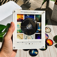 Ensemble cadeau islamique de luxe Bravion : Haut-parleur Coran NFC personnalisé, aimant de réfrigérateur sonore Coran, boîte de lecteur audio vinyle rétro 9 disques