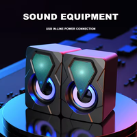 Mini haut-parleur numérique portable à LED coloré avec horloge, alimenté par USB 2.0, caisson de basses de bureau, ordinateur portable, ordinateur, haut-parleur RGB