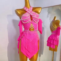 Costume de danse latine pour enfants, robe de compétition à franges de diamants pour filles, vêtements de spectacle de danse latine