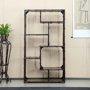 Neo Chinese Style Bamboo Openwork <b>Display</b> Cabinet Multi Tier Tea <b>Shelf</b> Antique Decorative Storage <b>Unit</b> For Tea Room - Product Image 2