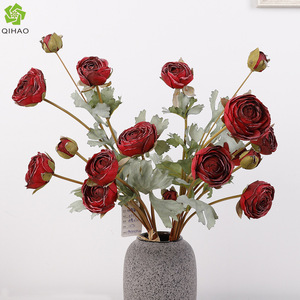 <b>Artificial</b> Roses Bouquet Vintage Style Plastic Silk Flowers Wedding Decor Home Decoration Reusable High Simulation - Product Image 5