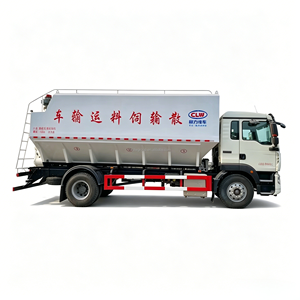 Camion électrique de transport d'aliments pour animaux de 22 mètres cubes avec décharge par vis sans fin pour le transport d'aliments pour porcs et la livraison d'aliments pour volailles en élevage - Product Image 1