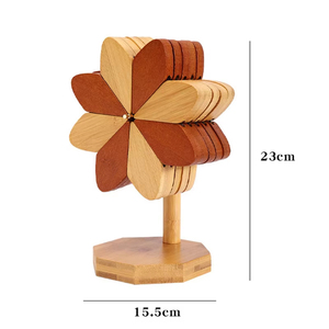 Taza de Bebida Personalizada al por Mayor, Taza de Té Hecha a Mano de Madera de Acacia y Nogal para Té, Café, Cerveza con Molino de Viento de Madera - Product Image 2
