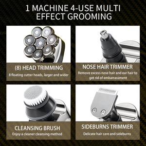 Rasoir rotatif à double lame rechargeable par USB pour hommes, étanche IPX6, utilisation en camping-car et en hôtel, machine à raser le visage et le corps, 800 mAh, 90 min - Product Image 4