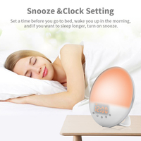 Horloge de table intelligente Réveil à bruit blanc Lumière du lever du soleil et du coucher du soleil Réveil avec radio FM Bluetooth Horloge de bureau numérique Réveil lumineux