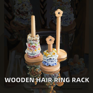 Support de rangement pour bijoux en <span class=keywords><strong>bois</strong></span> massif à deux niveaux de type sur pied moderne, support de rangement pour anneaux de cheveux en <span class=keywords><strong>bois</strong></span> massif pour outils - Product Image 2