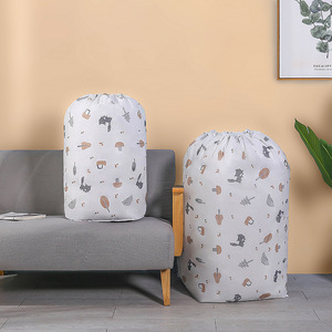 Bolsa redonda con cordón para almacenamiento de edredones, bolsa de embalaje de gran capacidad para mudanza, organizador de ropa para dormitorio, tela de poliéster CX1024 - Product Image 1