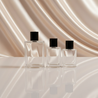 Flacons de parfum en verre anti-enfants avec pompe pulvérisatrice, MOQ 500 pièces, 30ml 50ml 100ml, tailles personnalisables, boîte plate