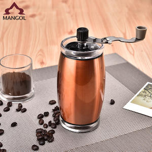 Molinillo de café manual WJL, cuerpo de plástico blanco, muela de acero inoxidable, manivela manual, portátil, para uso en el hogar y la oficina - Product Image 2