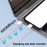 Câble de charge rapide USB-C vers USB-C 60W PD Type C pour Apple iPhone 17 16 15 Pro Max Samsung S24 S23