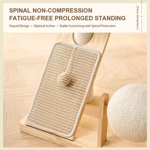 Yousme 2025 in legno massello gatto albero acqua e resistenza ai graffi gatto arrampicata telaio con Sisal materiale gatto torre Scratcher House - Product Image 4