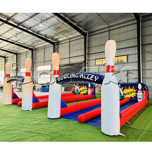 Jeu de bowling gonflable en PVC commercial <span class=keywords><strong>Jeux</strong></span> de carnaval en plein air pour enfants et adultes - Product Image 1