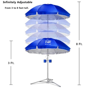 Good Quality Strong UV Blocking Silver Coating Custom Logo Iron Frame Windproof Travel Garden Beach <b>Umbrellas</b> 2m Outdoor Manual - Product Image 3