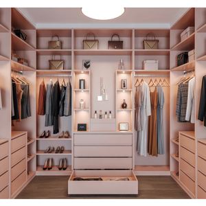 Armoire sur mesure moderne pour dressing, meubles en placage de chêne blanc, armoire pour dressing - Product Image 3