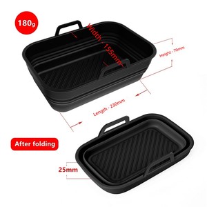 Moules de cuisson rectangulaires pliables en silicone épaissi Elite Fresh, sûrs et antiadhésifs pour friteuses à air et cuisinières - Product Image 4