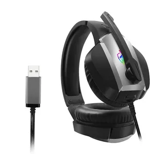 BAJEAL A1 Headphone Gaming Virtual USB 7.1, Headset Gaming dengan Mikrofon untuk Game PC/Ps4