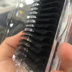 Bandeja de volume para cílios de silicone de alta qualidade, produtos para extensão de cílios em caxemira e vison falso, de marca própria, preto fosco