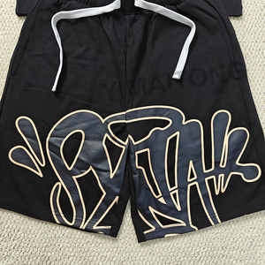 Conjunto de Shorts de Verano Vintage Personalizados, Camisetas Boxy con Lavado Ácido, Ropa Urbana de Algodón con Pedrería para Shorts Cortos - Product Image 3