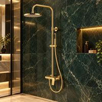 Ensemble de douche mural OEM ODM avec pommeau de douche pluie, douchette à main et mitigeur chaud/froid pour la fourniture en marque blanche