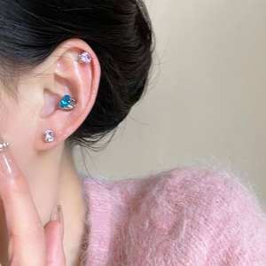 Custom Lady <b>Earring</b> Fashion Diamond 316L Stainless Steel 6 8mm Clip-on Diamond Magnetic Flat <b>Back</b> Magnet <b>Earrings</b> For Women - Product Image 3
