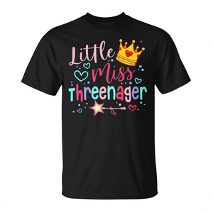 Camiseta Threenager Happy para fiesta de 3er cumpleaños para niña de 3 años - Product Image 2