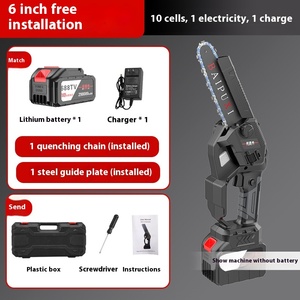 Scie à chaîne électrique sans balais haute puissance 8 pouces 6 pouces à une main Mini taille Batterie au lithium rechargeable OEM industriel - Product Image 4