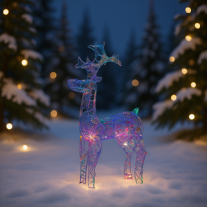 Figura Decorativa Navideña de Reno en Acrílico Colorido, Tamaño Mediano, Estilo Moderno, Moldeado, 7 Pulgadas o Más - Product Image 2