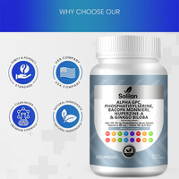 Solilan OEM Private Label Focus Alpha GPC Bacopa Monnieri Extract Herbal Neotropics Brain Supplement Capsules 60-count 2