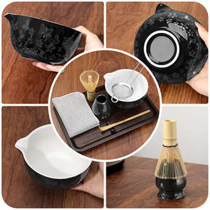 Ensemble de matcha traditionnel japonais - Ensemble de thé matcha 7 pièces - Bol gravé - Fouet à main en bambou - Motif papillon - Céramique matcha - Product Image 5