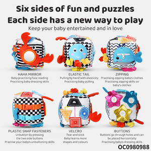 ของเล่นมอนเตสซอรี่เสริมความรู้ความเข้าใจใหม่เสื้อผ้านุ่มๆฝึกประสาทสัมผัสลูกบอลมีเสียงสำหรับเด็กทารก - Product Image 3