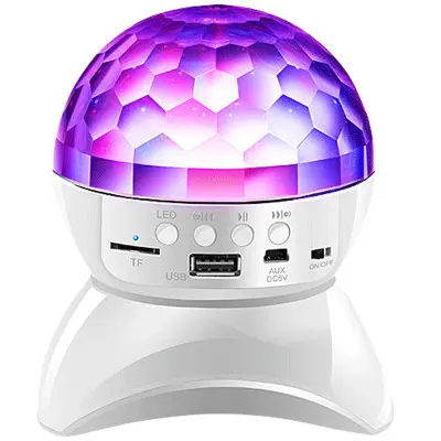 Magic Crystal Ball Dancing LED Wireless Speaker with 360 degree rotating light colorful night light Bluetooth speaker