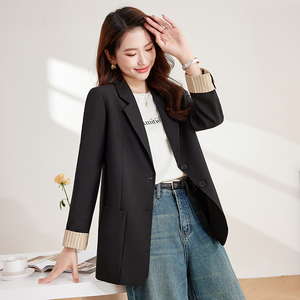 Nuevo Diseño de <span class=keywords><strong>Blazer</strong></span> Casual para <span class=keywords><strong>Mujer</strong></span>, Cómodo, Lavable, Antidecoloración, con un Solo Botón, Elegante - Product Image 2