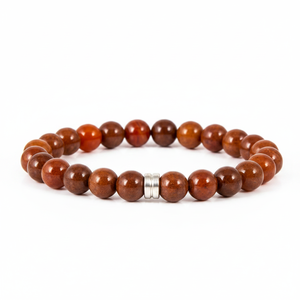 สร้อยข้อมือลูกปัดหินคาร์เนเลียนสีน้ำตาลธรรมชาติ - Product Image 2