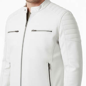 Mejor Proveedor, Chaqueta de Cuero 100% Genuino para Hombre, Deportiva, a la Moda, Impermeable, Transpirable, con Cuello Alto, Nueva, a Bajo Precio - Product Image 4