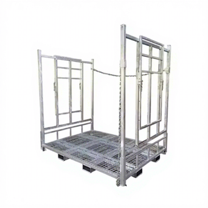 Estante apilable de acero de almacenamiento resistente personalizado con revestimiento eléctrico Jaula de almacenamiento de acero Estante de poste apilable - Product Image 1