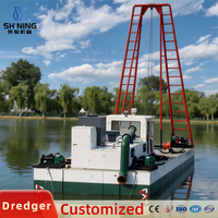 Draga de succión a chorro con motor diésel SHINING de 258 kW, capacidad máxima de 350 m³/h, barco con motor y bomba