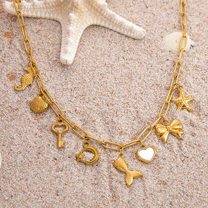 Collar con colgante personalizado de acero inoxidable 316L, chapado en oro PVD de 14K/18K, joyería fina de moda, collares náuticos para mujer - Product Image 3